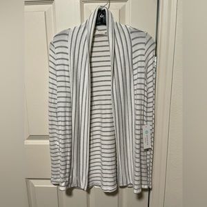 Tea N Rose Cardigan Gray & White Striped